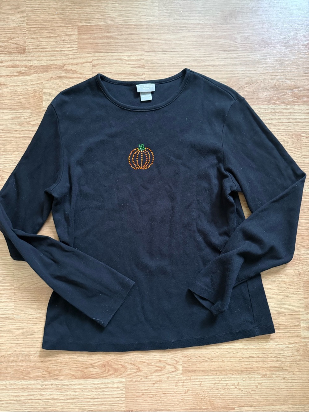 Vintage Y2K Fieldgear Rhinestone Pumpkin Long Sleeve Top Large